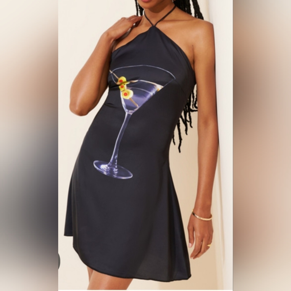 Tyler McGillivary Nadia Halter Cocktail Mini Dress In Martini
